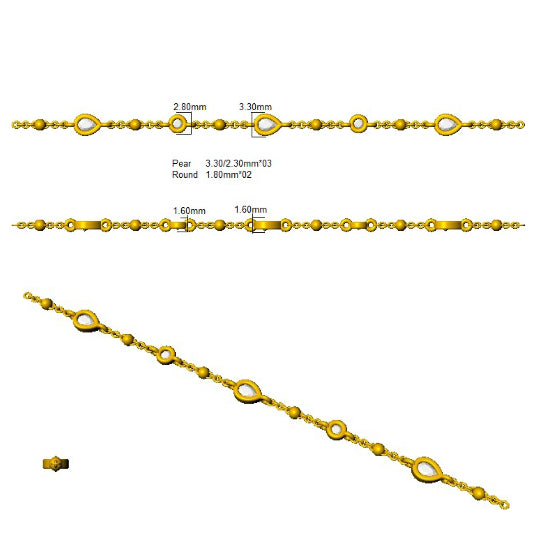 SB2402 — Bracelet - 9k Yellow Gold detail
