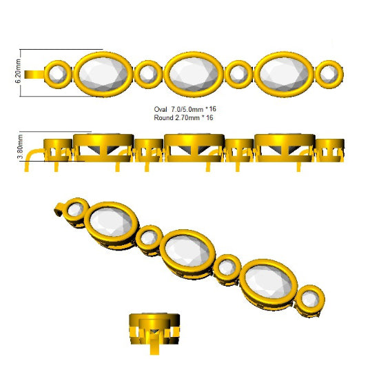 SB2438 — Bracelet - 9 KT Yellow Gold detail