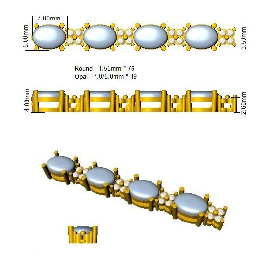SB2443 — Bracelet - 9 KT Yellow Gold detail