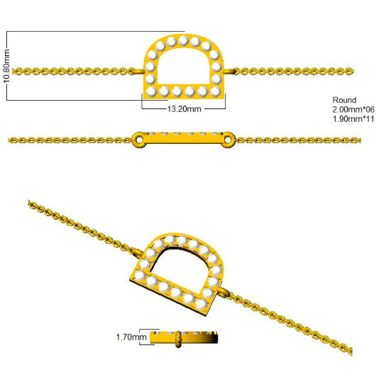 SB2465-D — Bracelet - 9k Yellow Gold detail