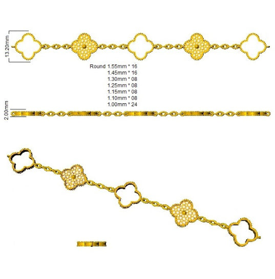 SB2466 — Bracelet - 9k Yellow Gold detail