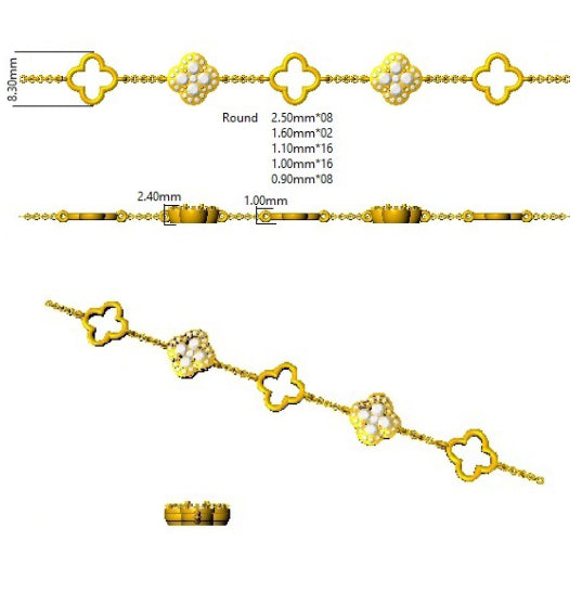 SB2470 — Bracelet - 9k Yellow Gold detail