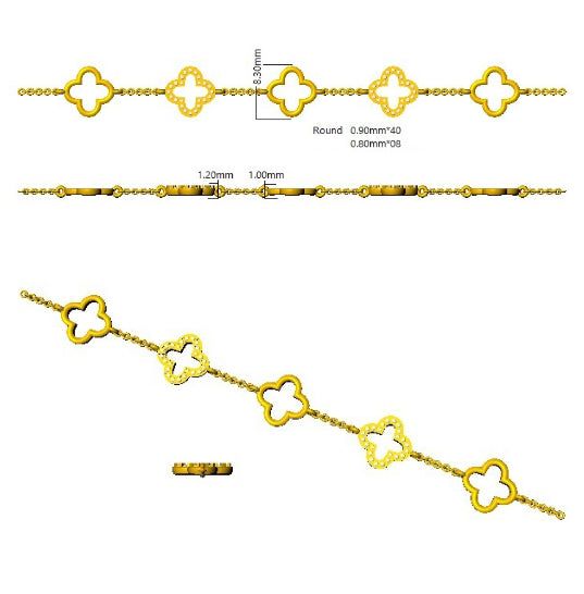 SB2487 — Bracelet - 9k Yellow Gold detail