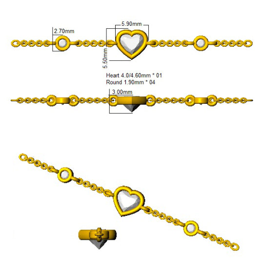 SB2495 — Bracelet - 9k Yellow Gold detail
