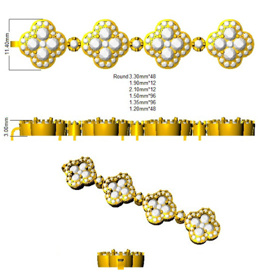 SB2501 — Bracelet - 9k Yellow Gold detail