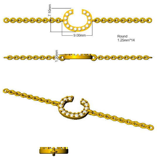 SB2514-C — Bracelet - 9k Yellow Gold detail