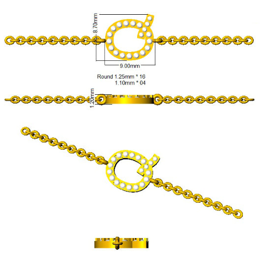 SB2514-Q — Bracelet - 9k Yellow Gold detail