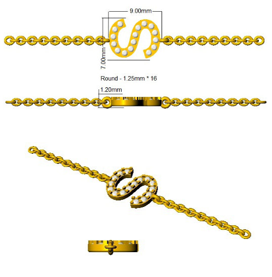 SB2514-S — Bracelet - 9k Yellow Gold detail
