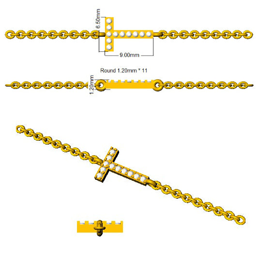 SB2514-T — Bracelet - 9k Yellow Gold detail