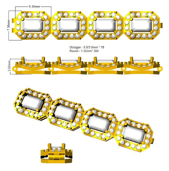 SB2533 — Bracelet - 9k Yellow Gold detail