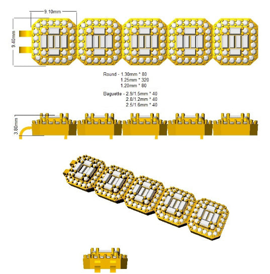 SB2535 — Bracelet - 9k Yellow Gold detail