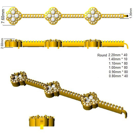 SB2556 — Bracelet - 9k Yellow Gold detail