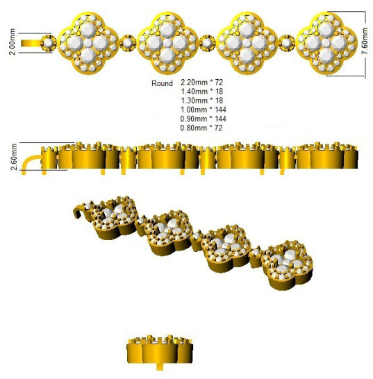 SB2558 — Bracelet - 9k Yellow Gold detail