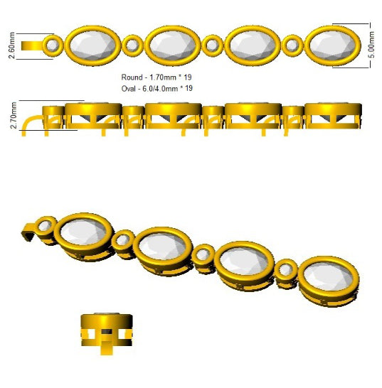 SB2561 — Bracelet - 9 KT White Gold detail
