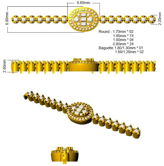SB2579A — Bracelet - 9k Yellow Gold detail