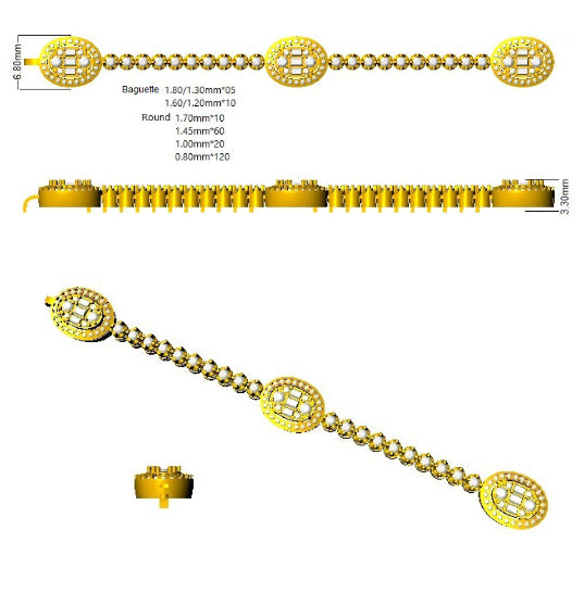 SB2579 — Bracelet - 9k Yellow Gold detail