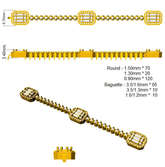 SB2580 — Bracelet - 9k Yellow Gold detail
