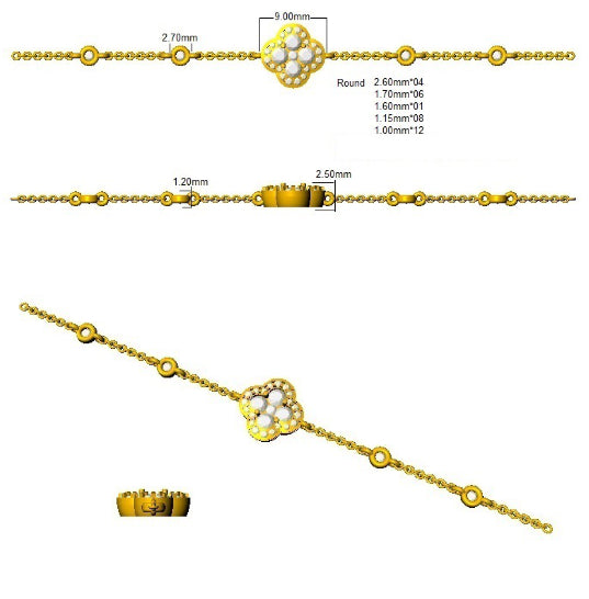 SB2601 — Bracelet - Platinum White Gold detail