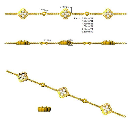 SB2604A — Bracelet - 9k Yellow Gold detail
