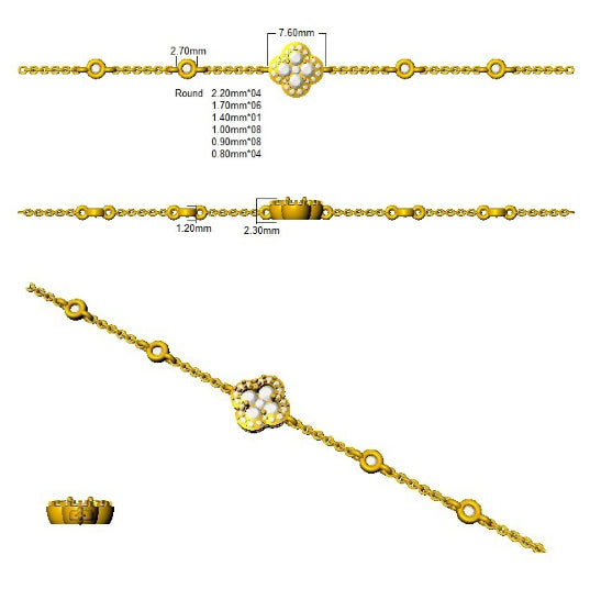 SB2604 — Bracelet - 9k Yellow Gold detail