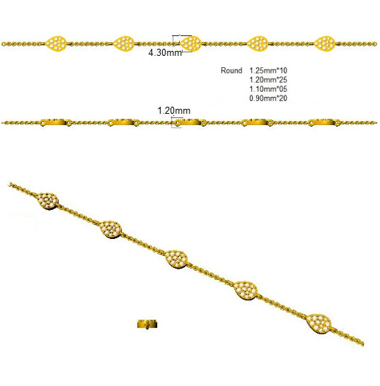 SB2608 — Bracelet - 9k Yellow Gold detail