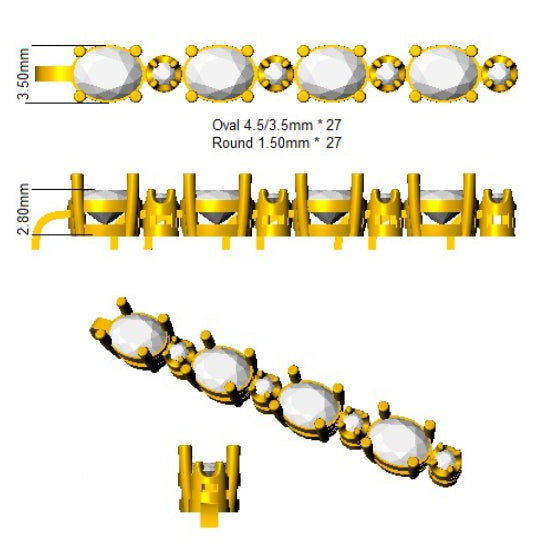 SB2612 — Bracelet - 9k Yellow Gold detail