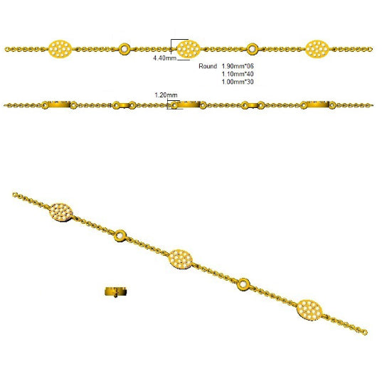 SB2614 — Bracelet - 9k Yellow Gold detail