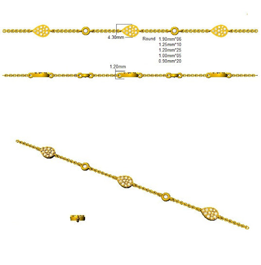 SB2615 — Bracelet - 9k Yellow Gold detail