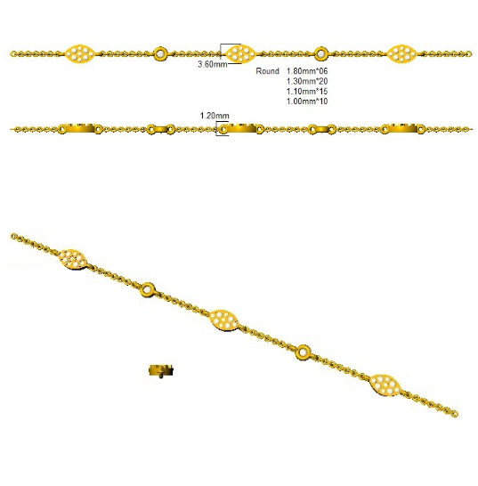 SB2616 — Bracelet - 9k Yellow Gold detail