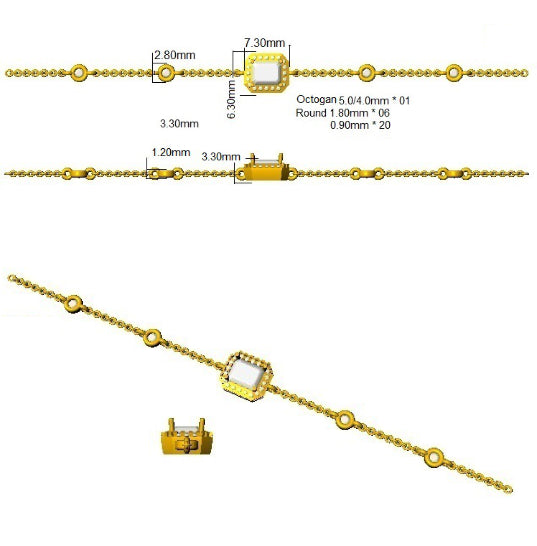 SB2617 — Bracelet - 9k Yellow Gold detail