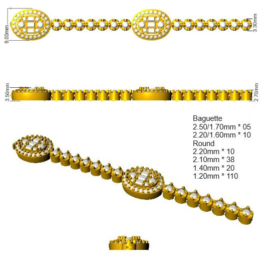 SB2643 — Bracelet - 9k Yellow Gold detail