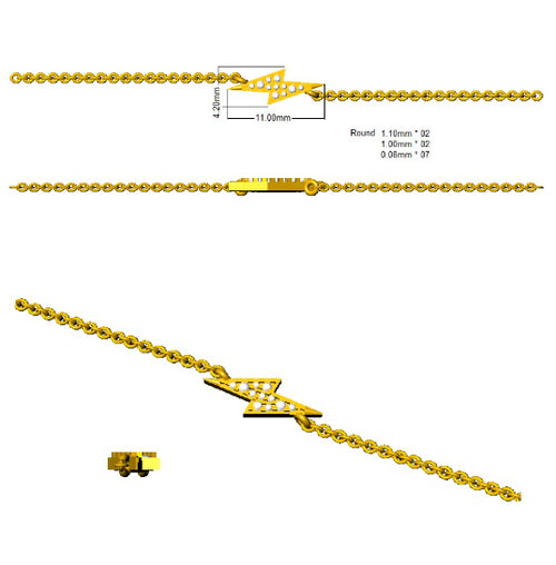 0.05ct Round Lab Diamond Bracelet in Platinum - 9k Yellow Gold detail
