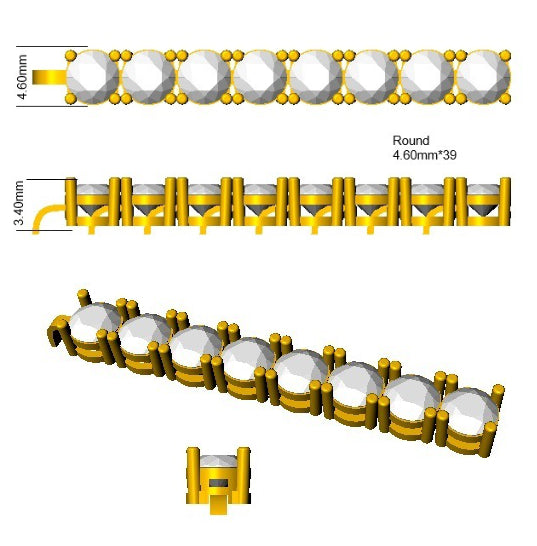 SB2653-19.5 — Bracelet - 9k Yellow Gold detail