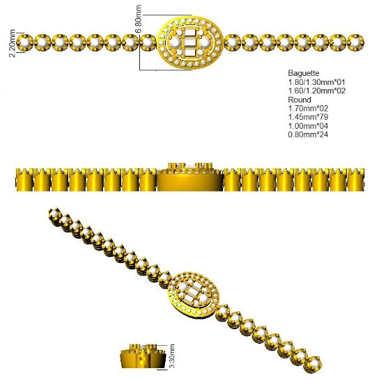 SB2685 — Bracelet - 9k Yellow Gold detail