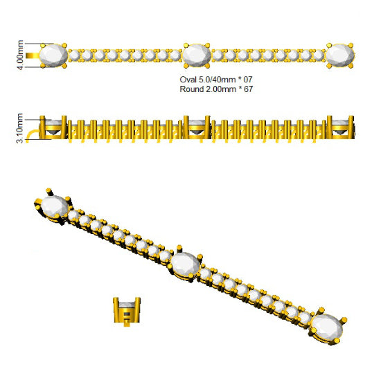 SB2697A — Bracelet - 9k Yellow Gold detail