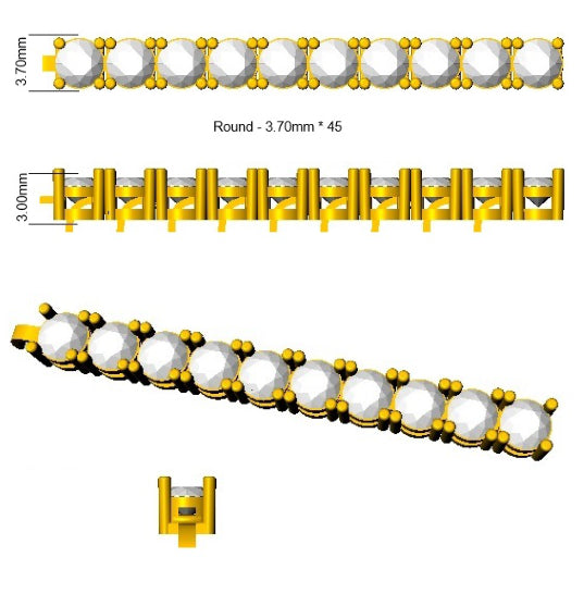 SB2746-8.5 — Bracelet - 9k Yellow Gold detail