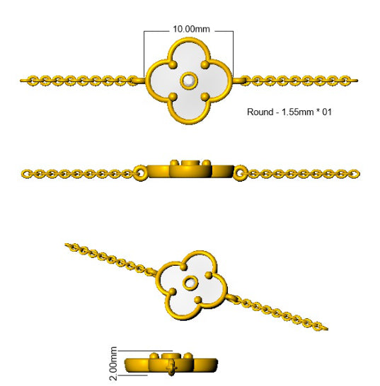 SB2757 — Bracelet - 9k Yellow Gold detail