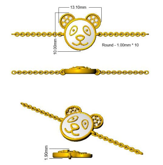 SB2758 — Bracelet - 9k Yellow Gold detail