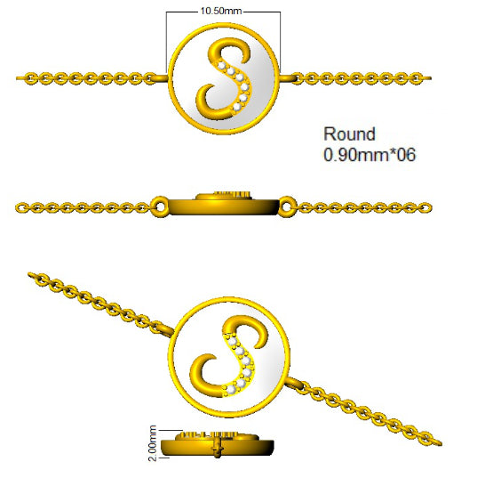 SB2760 — Bracelet - 9k Yellow Gold detail