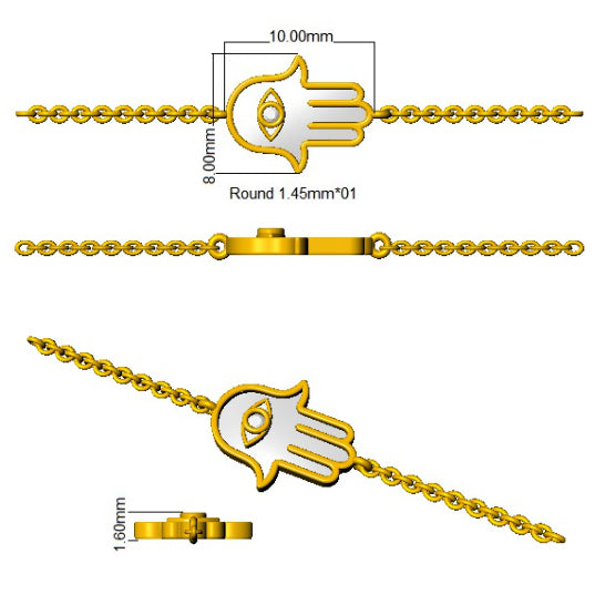SB2764 — Bracelet - 9k Yellow Gold detail