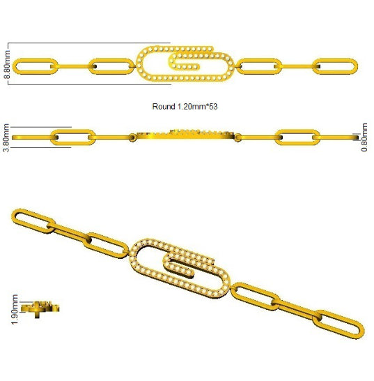 SB2788 — Bracelet - 9k Yellow Gold detail