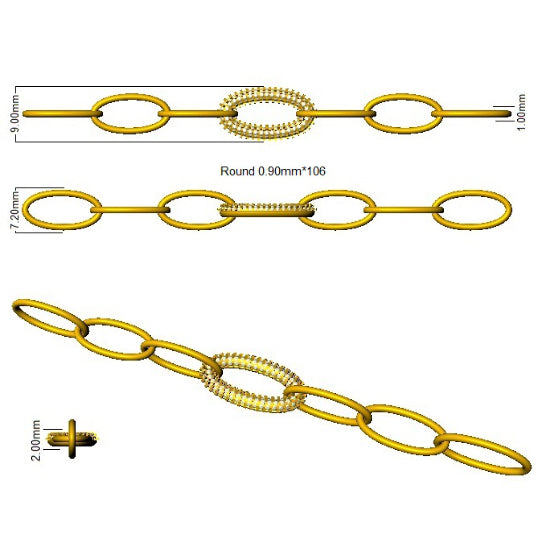 SB2790 — Bracelet - 9k Yellow Gold detail