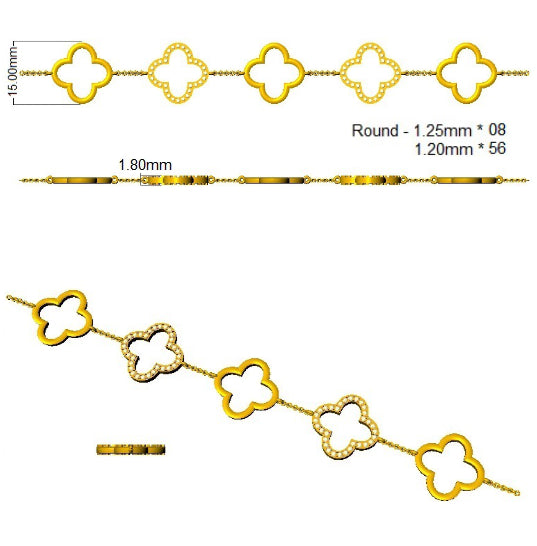 SB2800 — Bracelet - 9k Yellow Gold detail