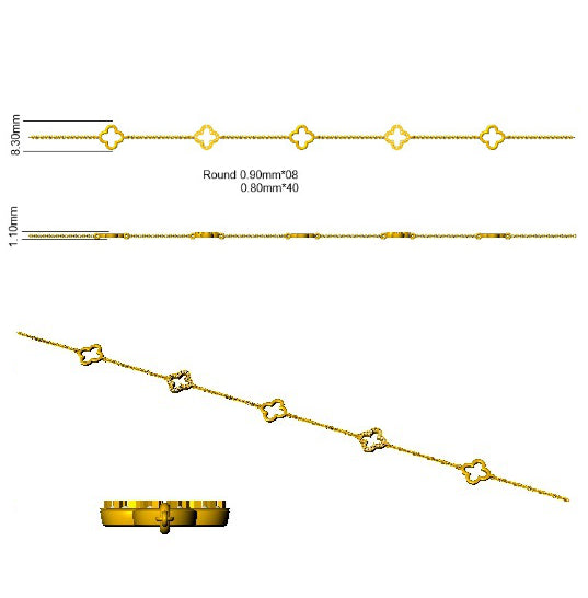 SB2809 — Bracelet - 9k Yellow Gold detail