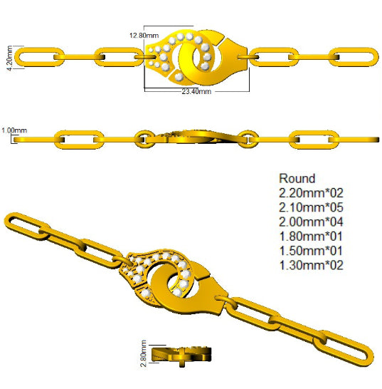 SB2814 — Bracelet - 9k Yellow Gold detail
