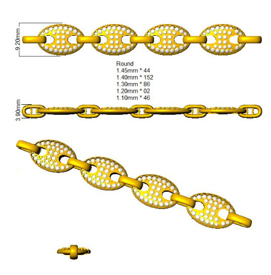 SB2822 — Bracelet - 9k Yellow Gold detail