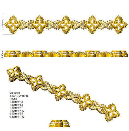 SB2826 — Bracelet - 9k Yellow Gold detail