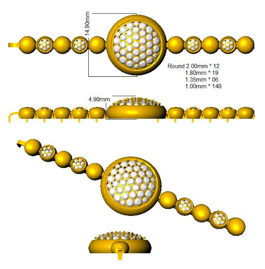 SB2827 — Bracelet - 9k Yellow Gold detail