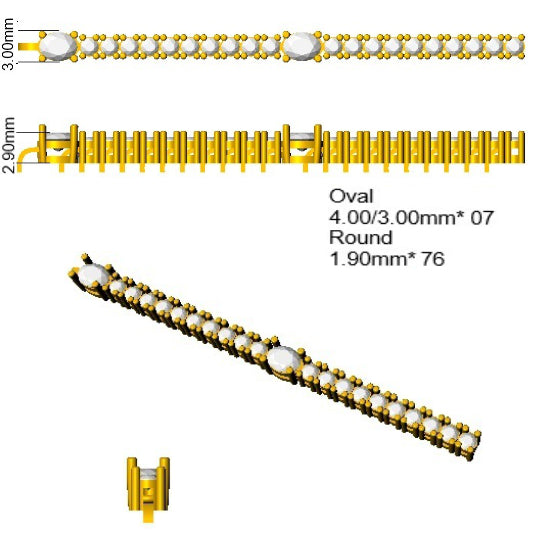 SB2836 — Bracelet - 9 KT Yellow Gold detail