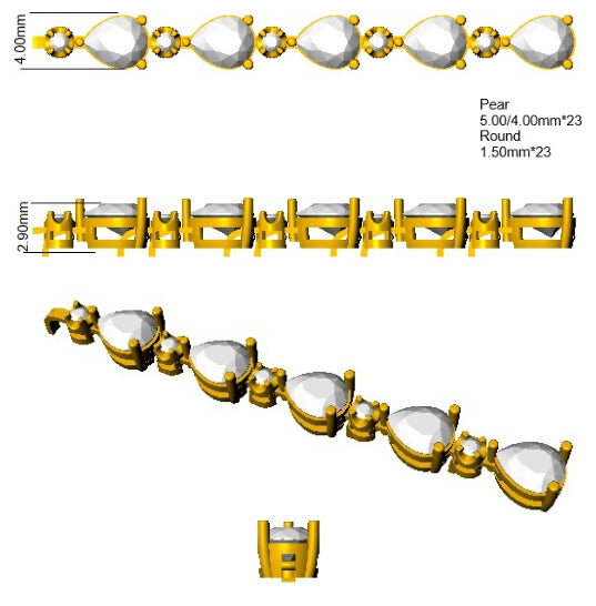 SB2866 — Bracelet - 9k Yellow Gold detail